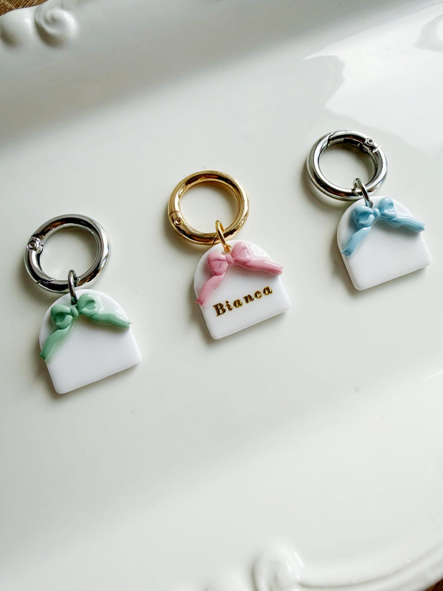 Coquette Bow Arch Pet Tag