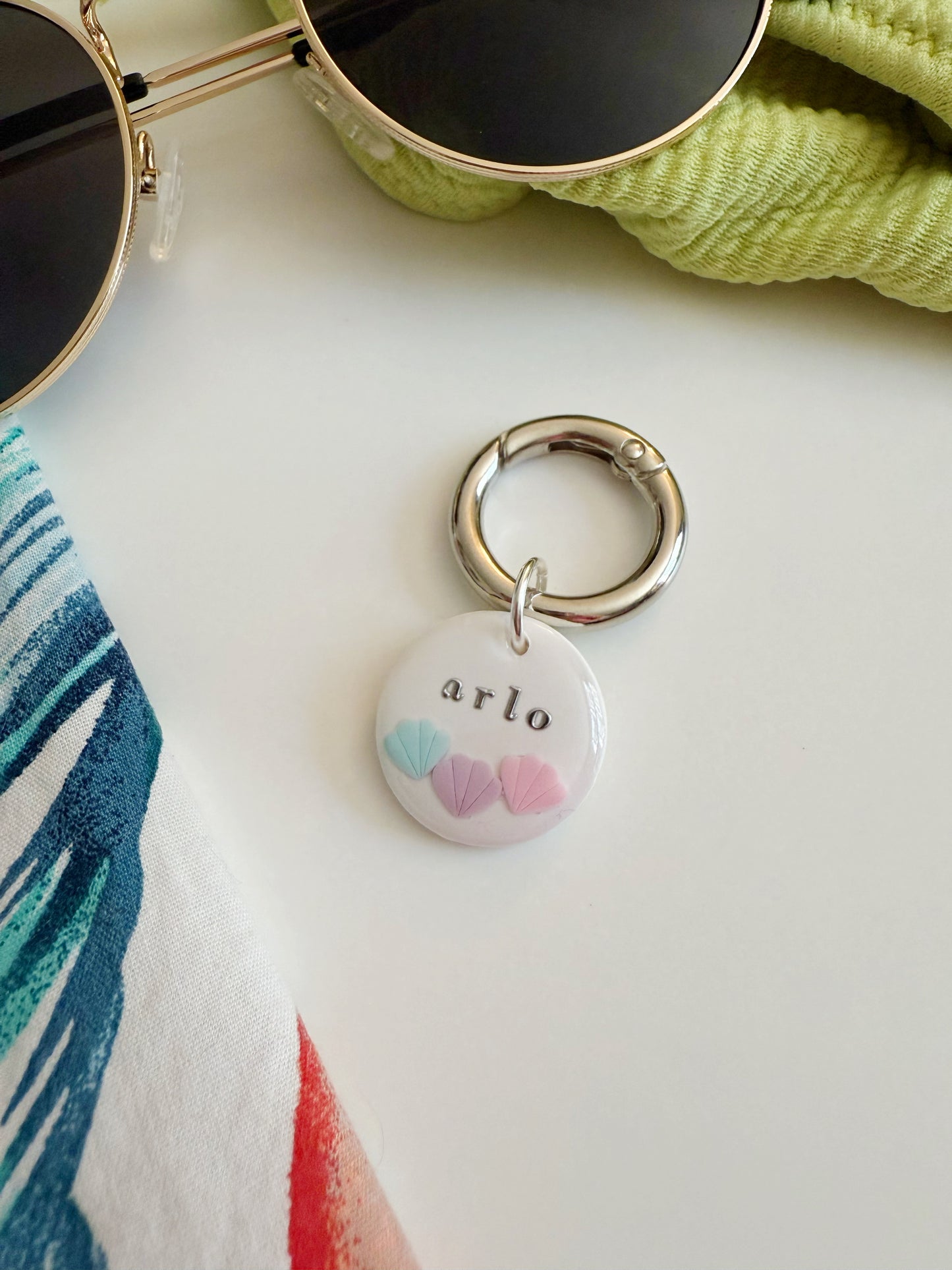 Triple Seashell Pet Tag