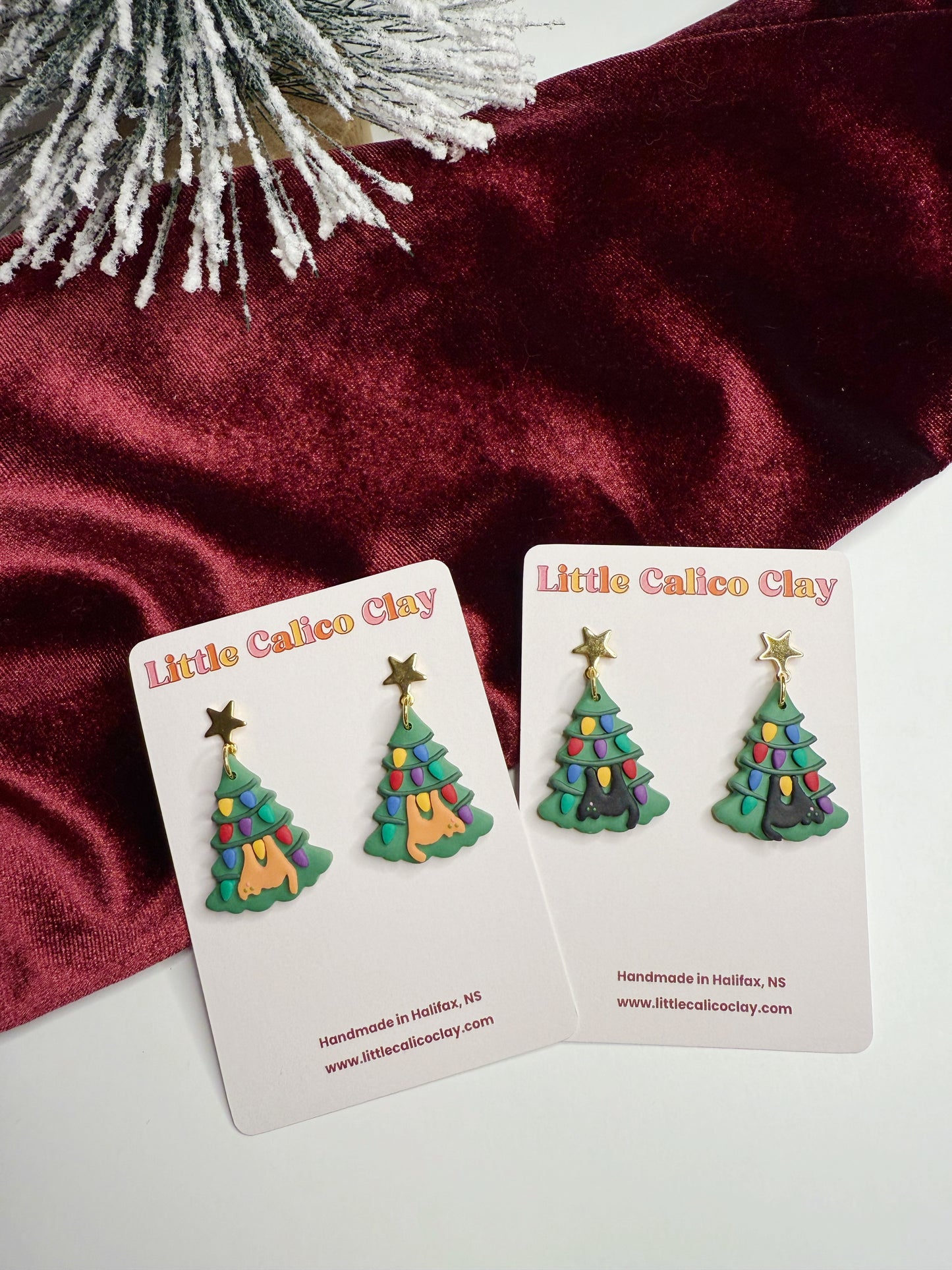 Christmas Tree Cat Dangles