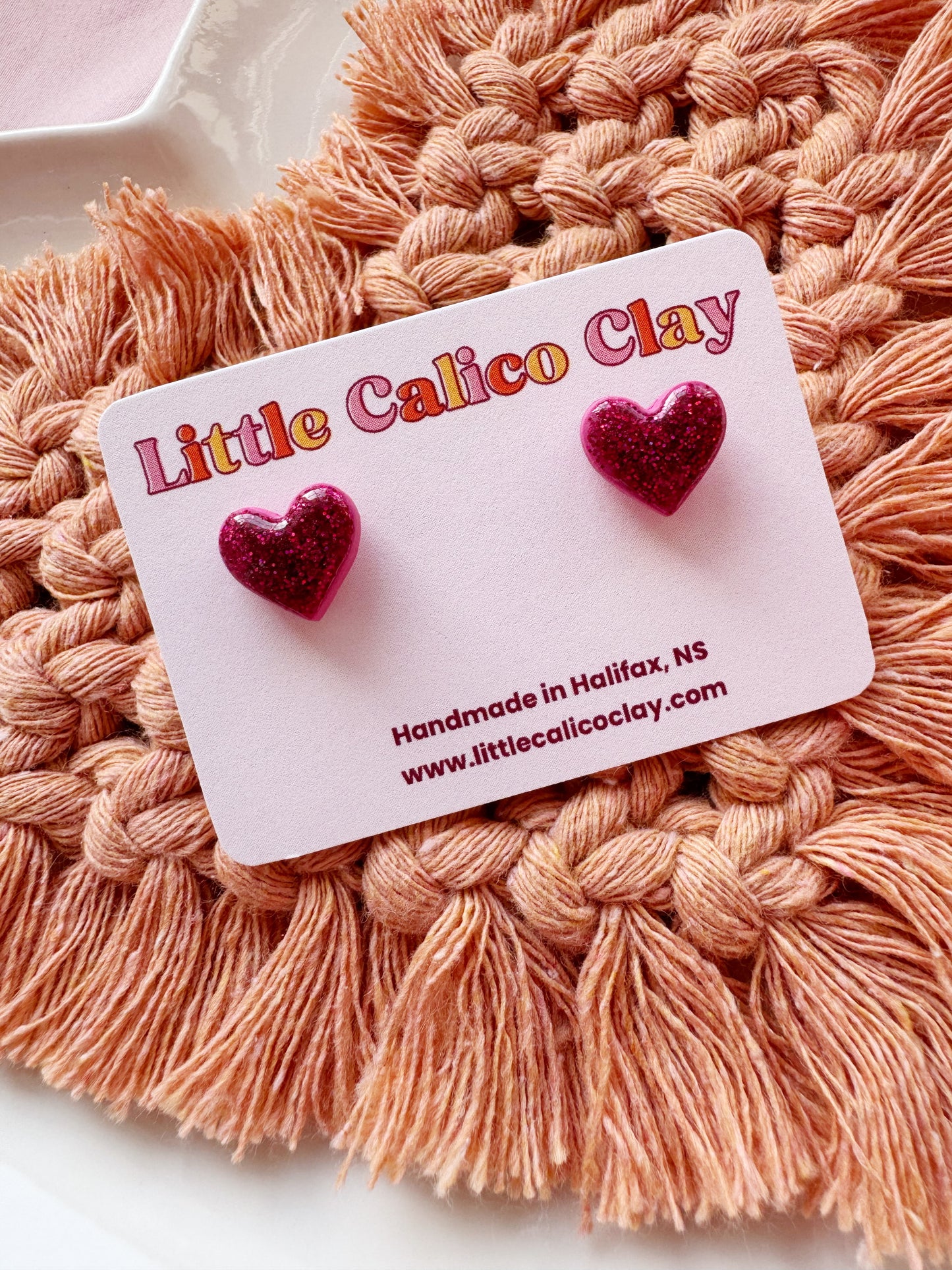 Glitter Heart Studs
