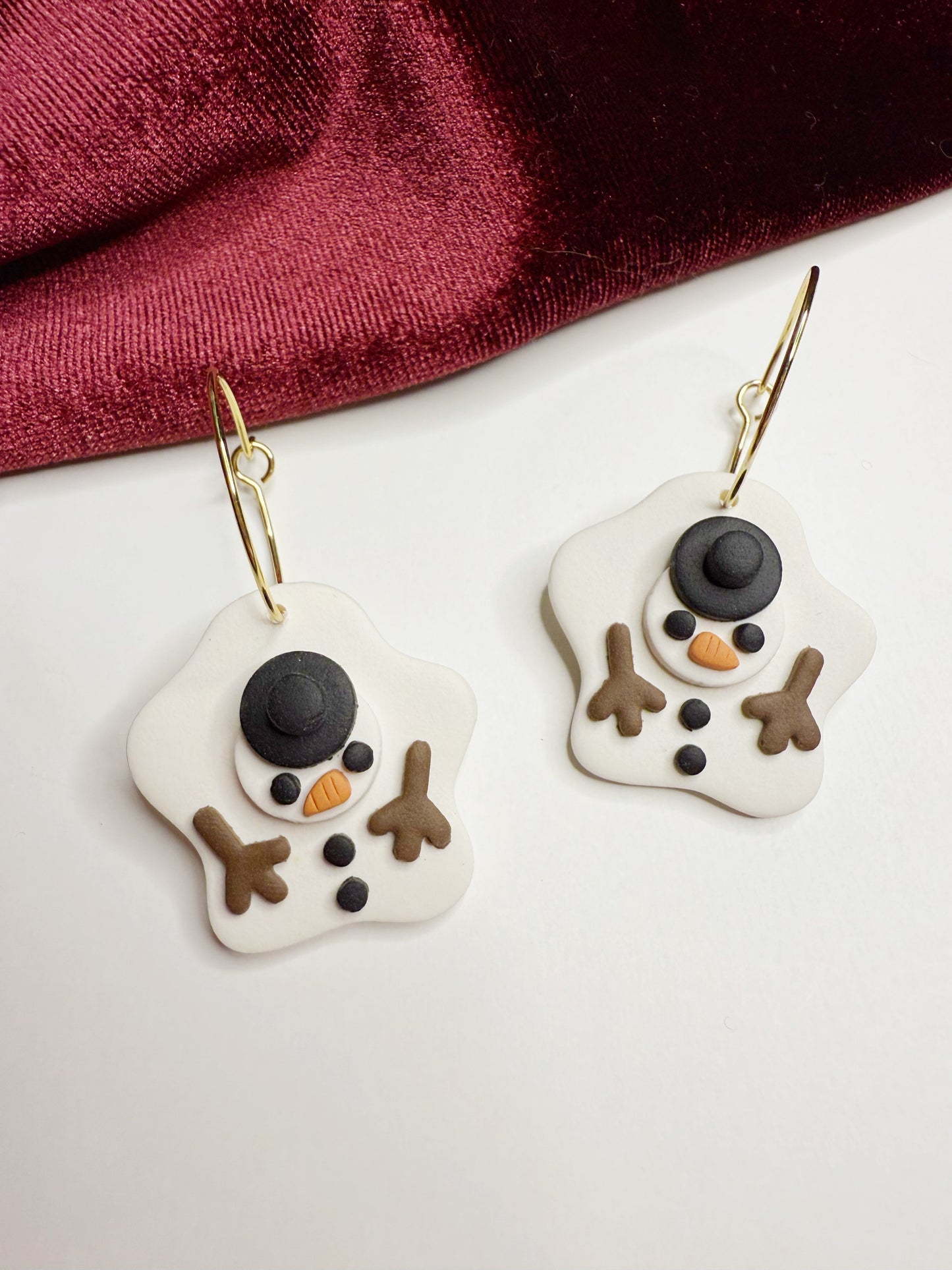 Melted Snowman Hoops