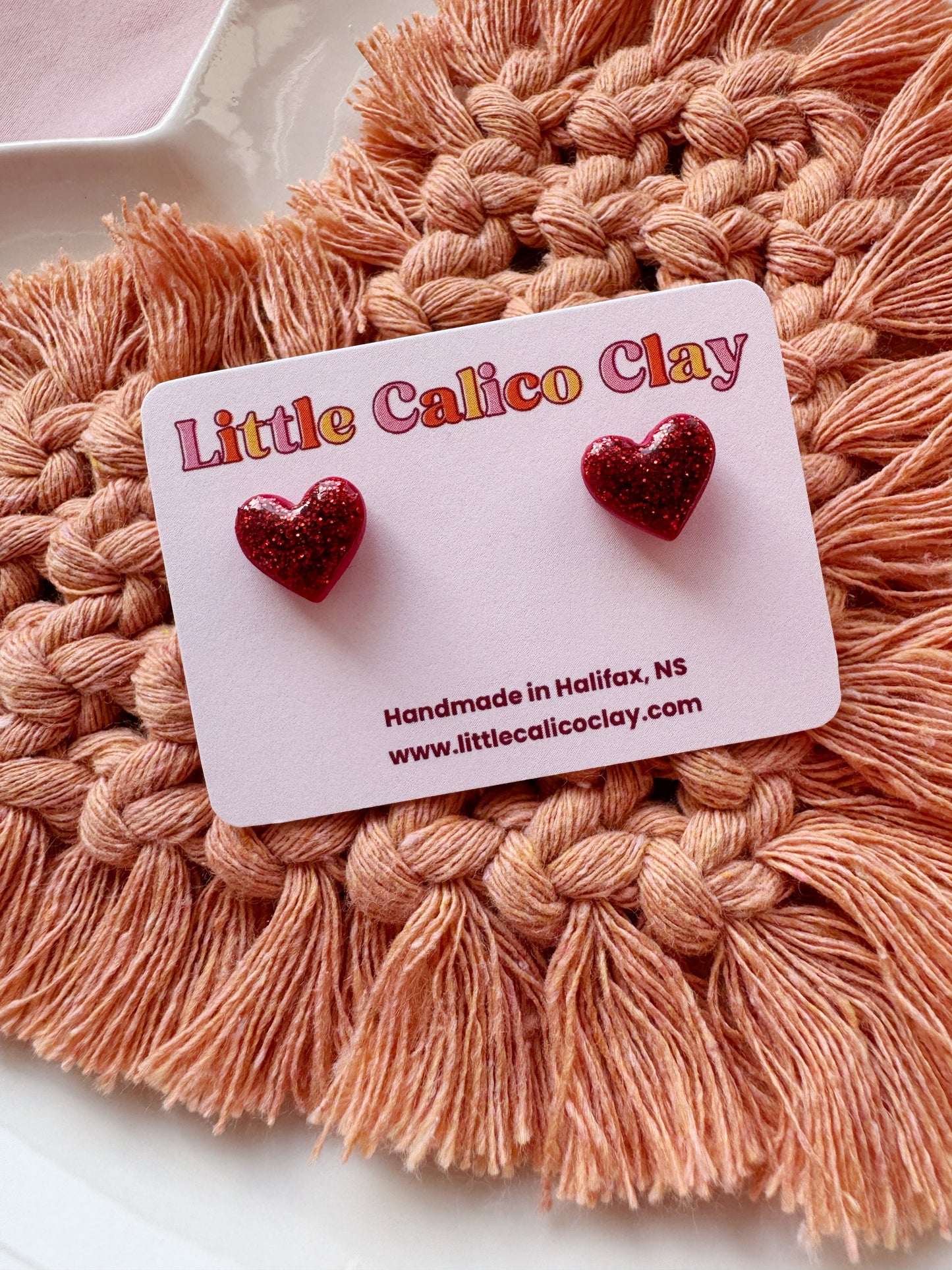 Glitter Heart Studs