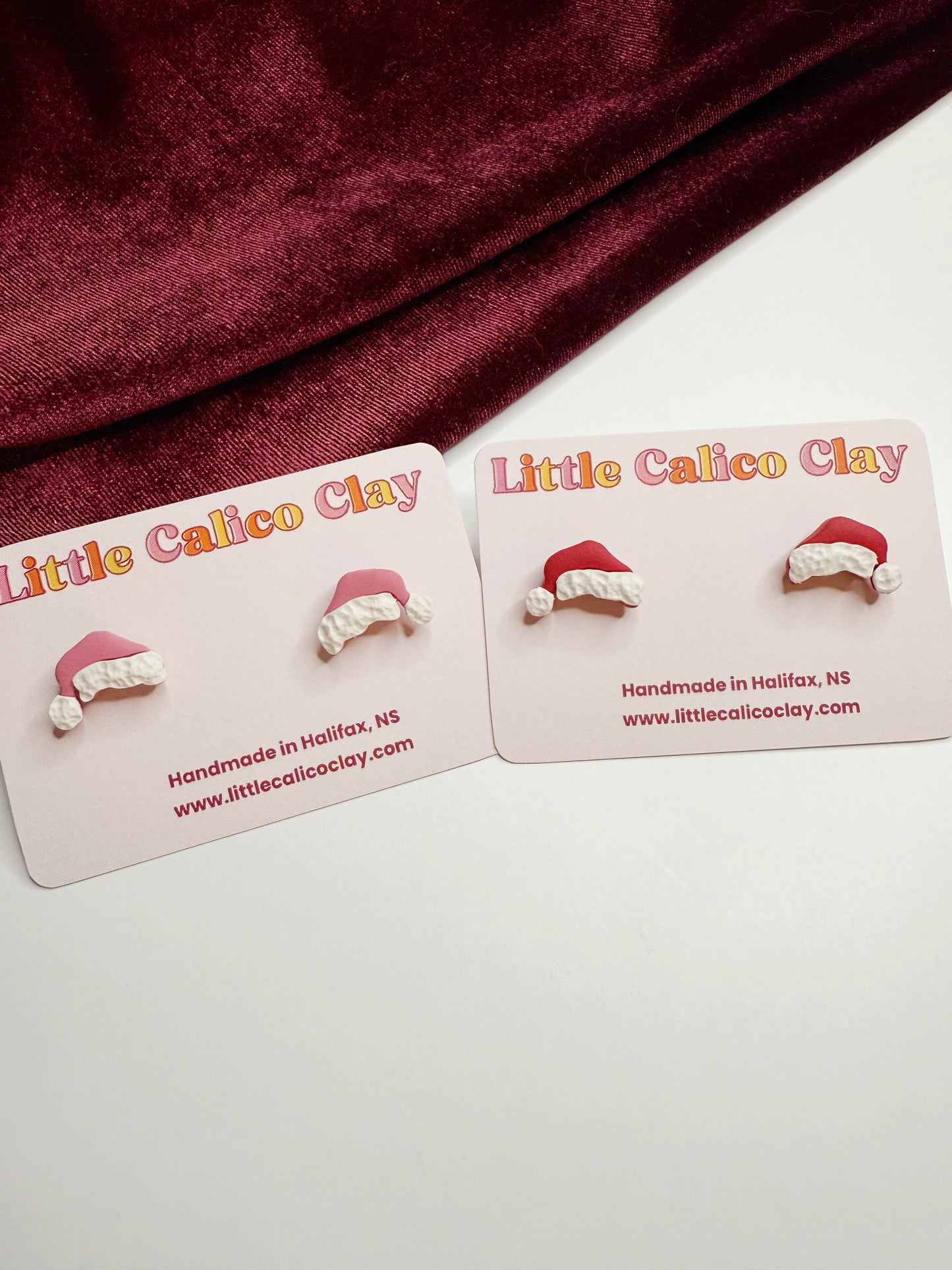 Santa Hat Studs