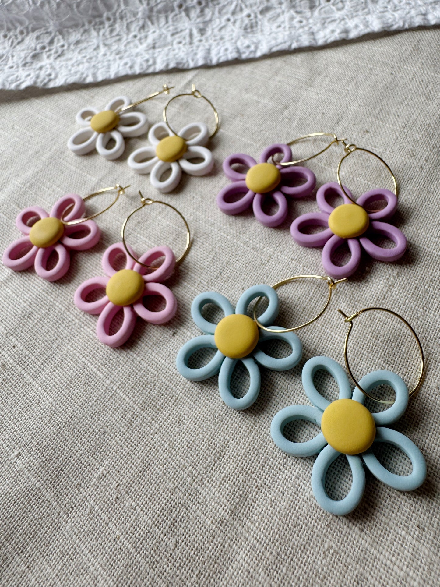 Doodle Daisy Hoops