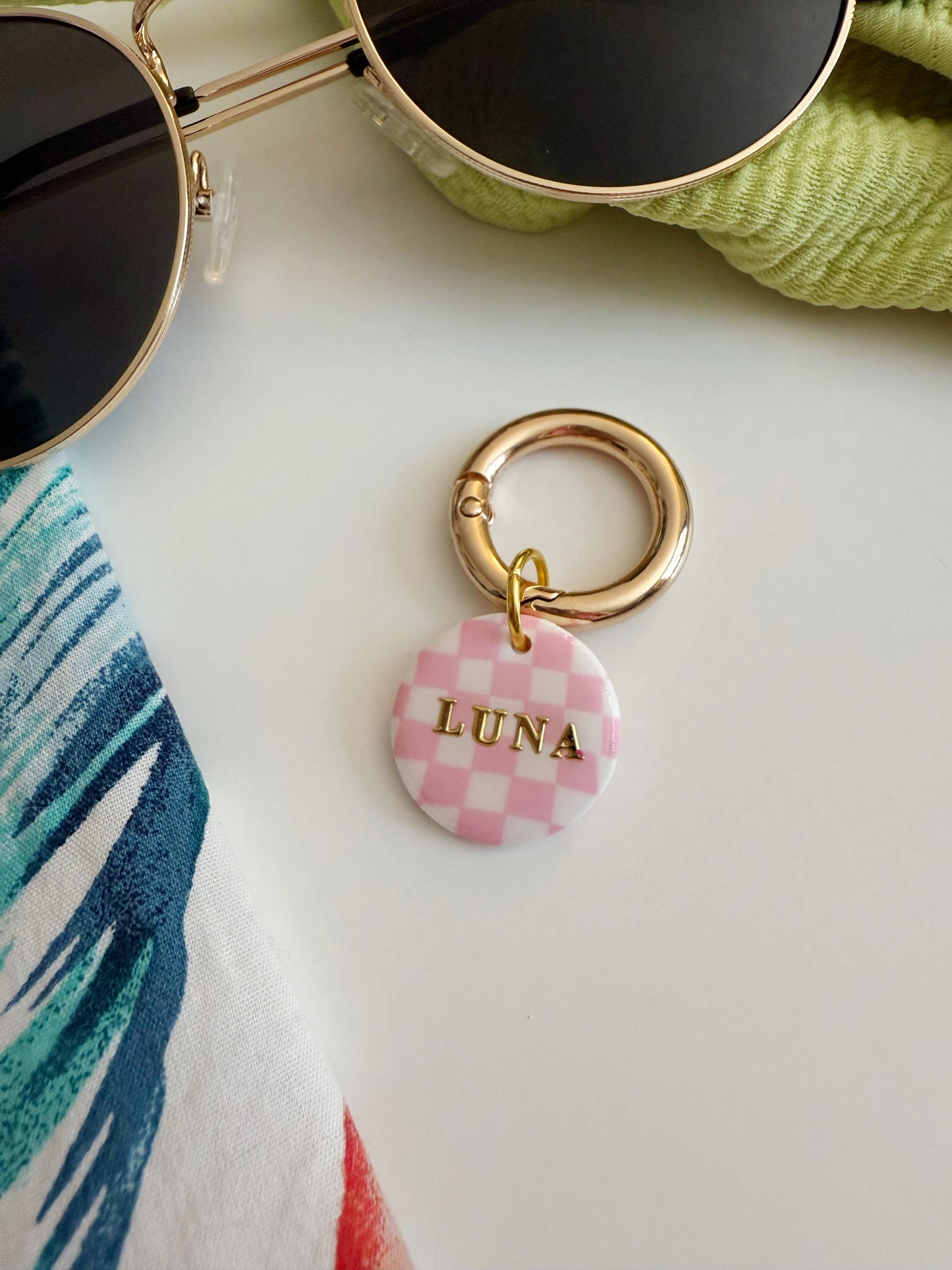Checkerboard Pet Tag