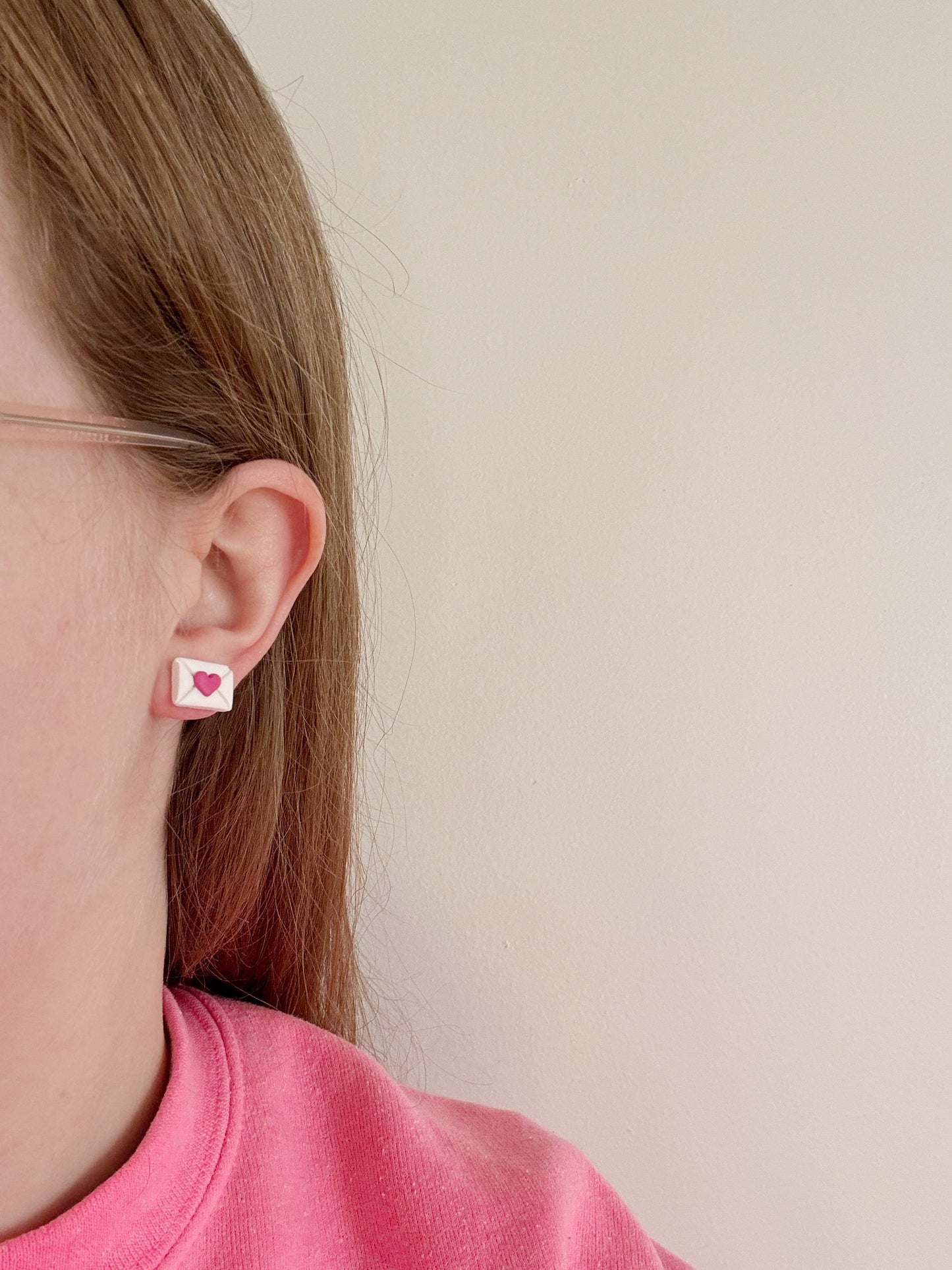 Heart Envelope Studs