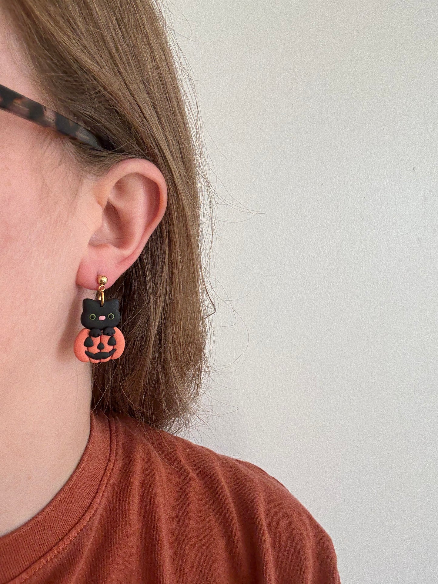 Pumpkin Kitten Dangles