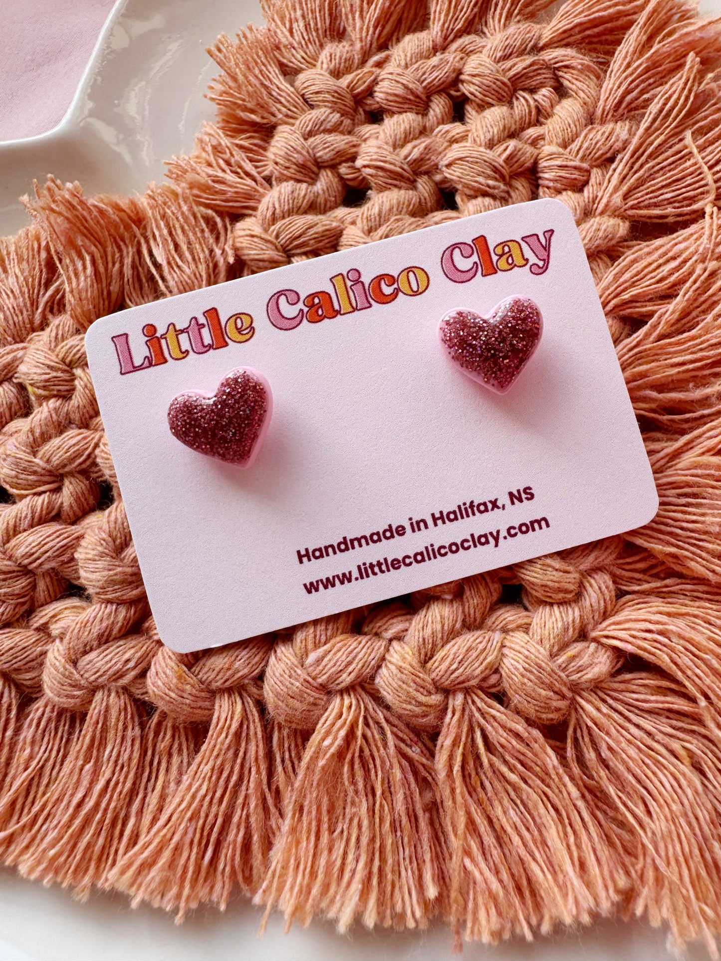 Glitter Heart Studs