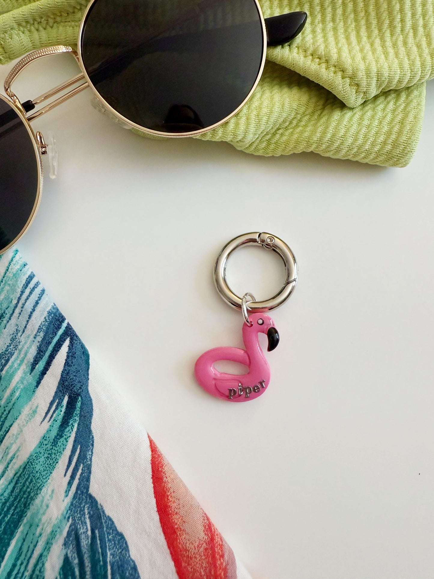 Flamingo Float Pet Tag