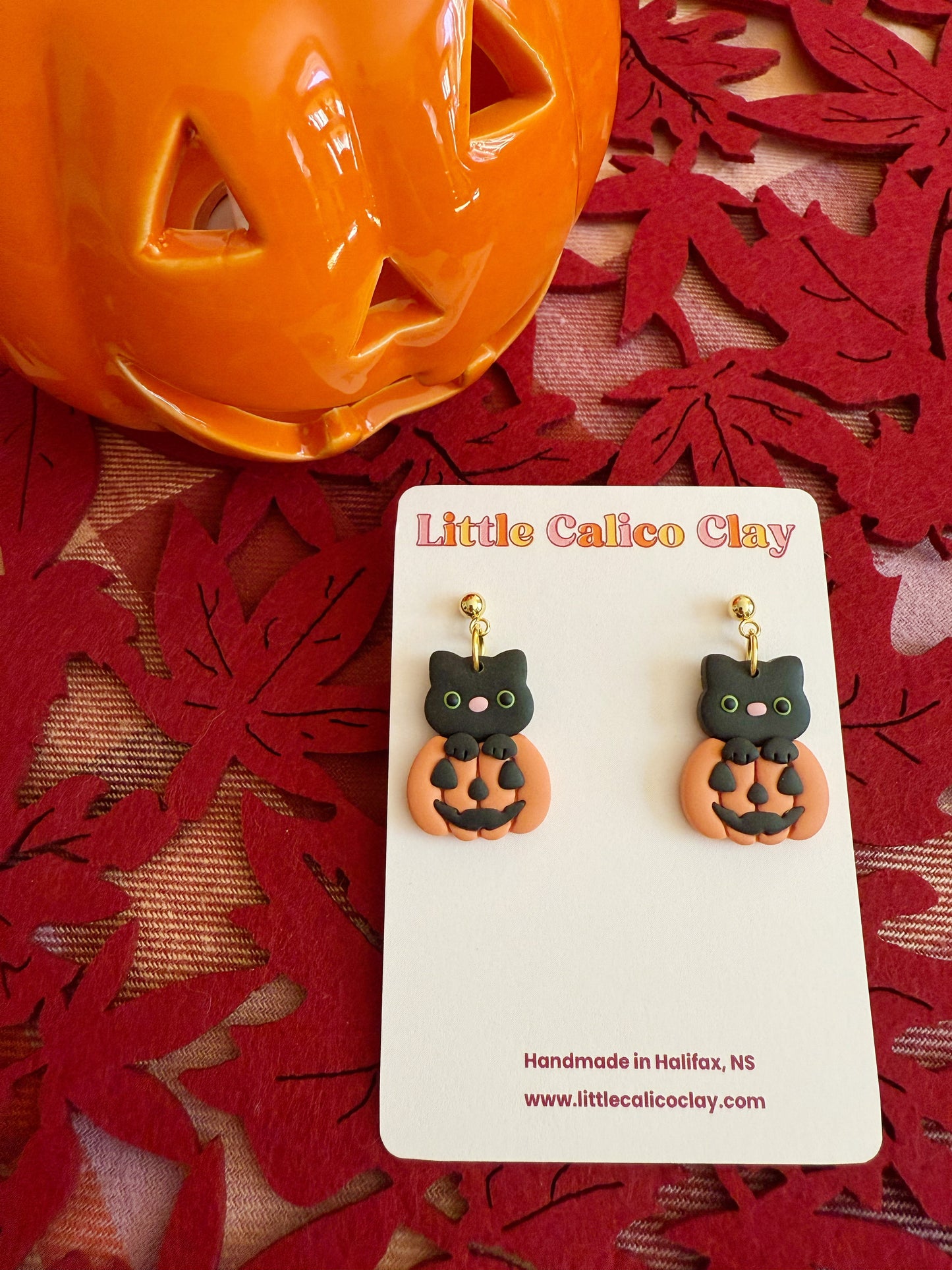 Pumpkin Kitten Dangles