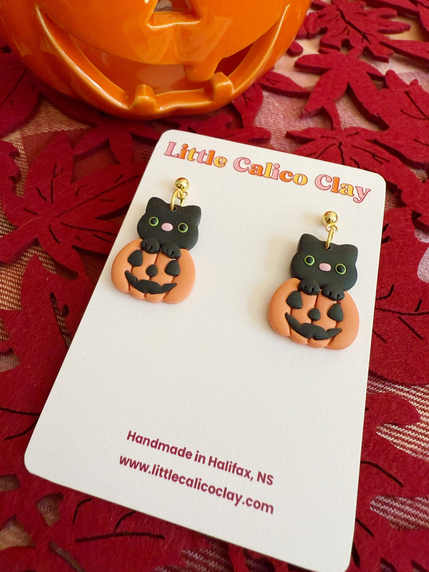 Pumpkin Kitten Dangles