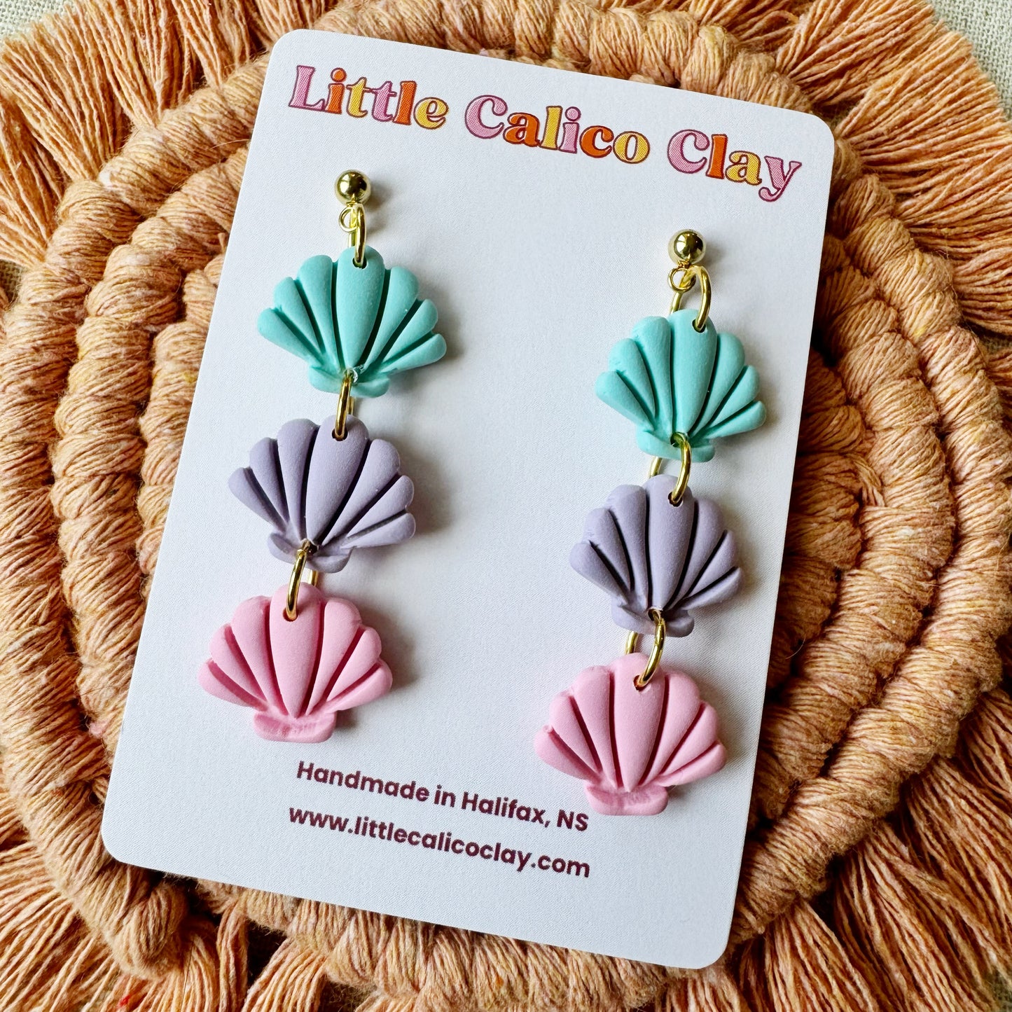 Triple Seashell Dangles