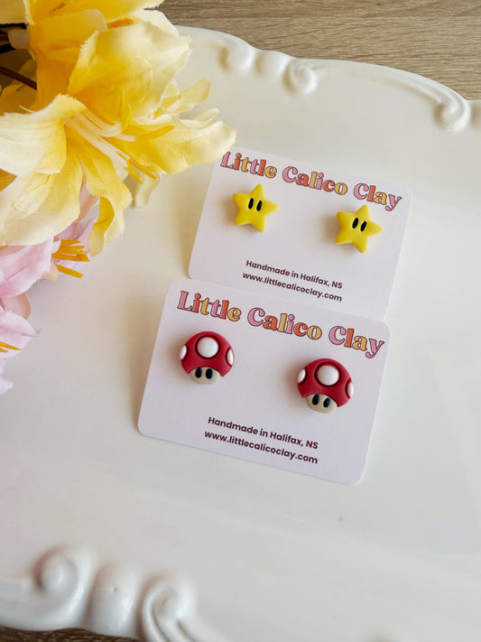 Mushroom and Star Studs