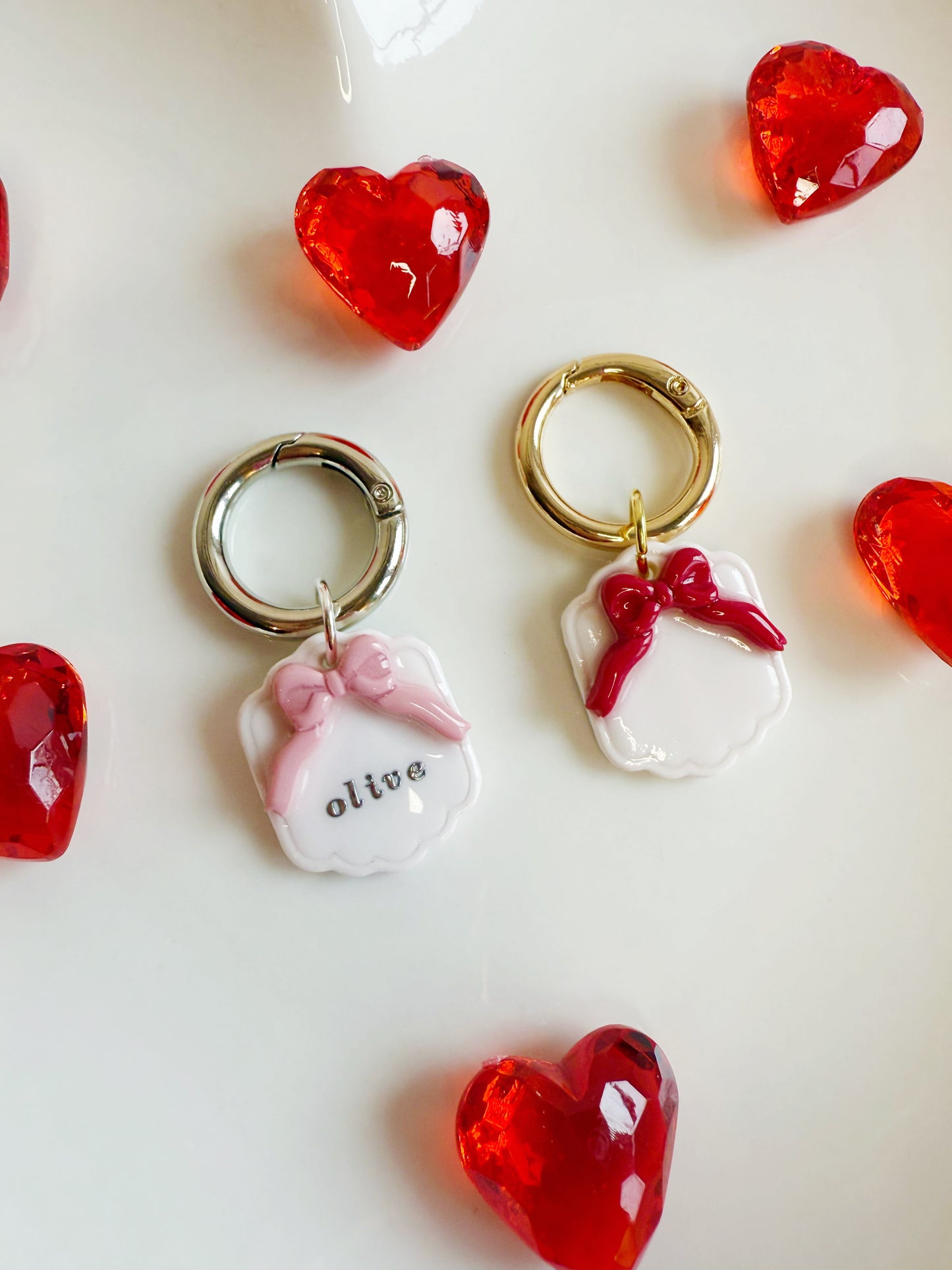 Bordered Bow Pet Tag