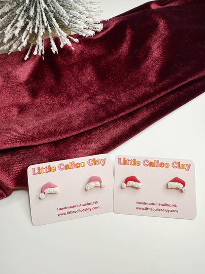 Santa Hat Studs