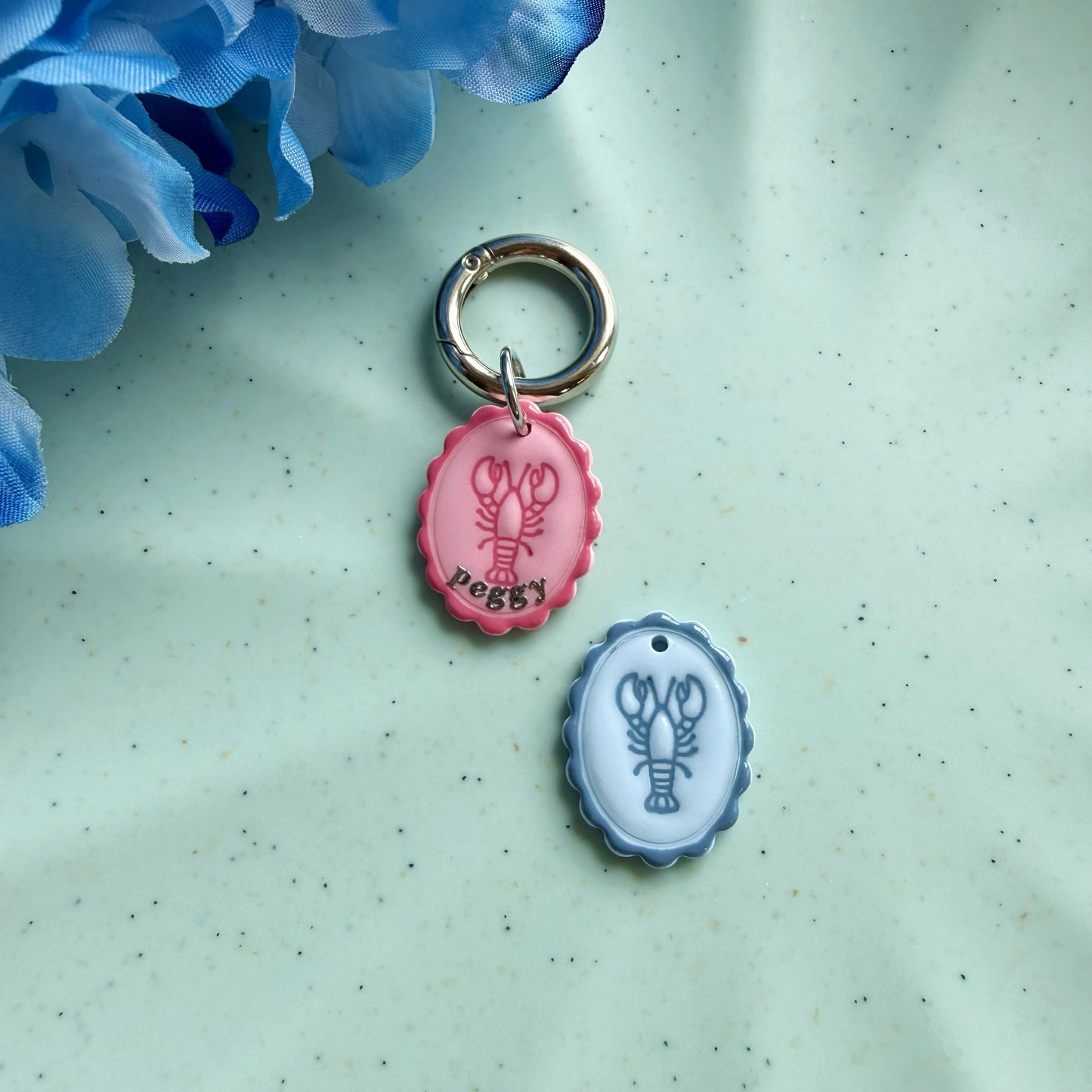 Monochrome Lobster Pet Tag