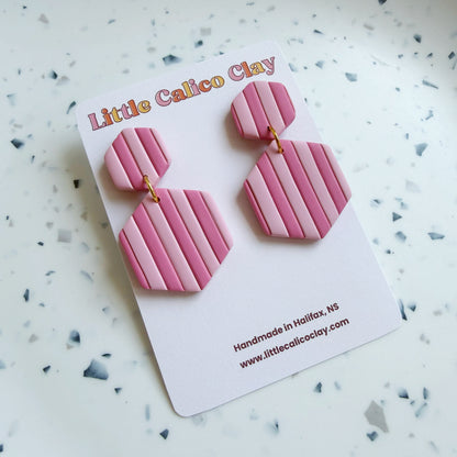 Striped Hexagon Dangles