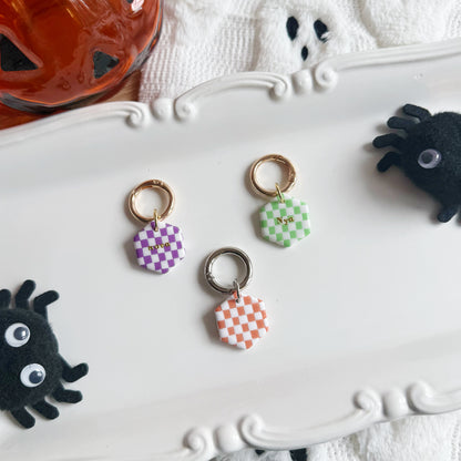 Halloween Checkered Pet Tag
