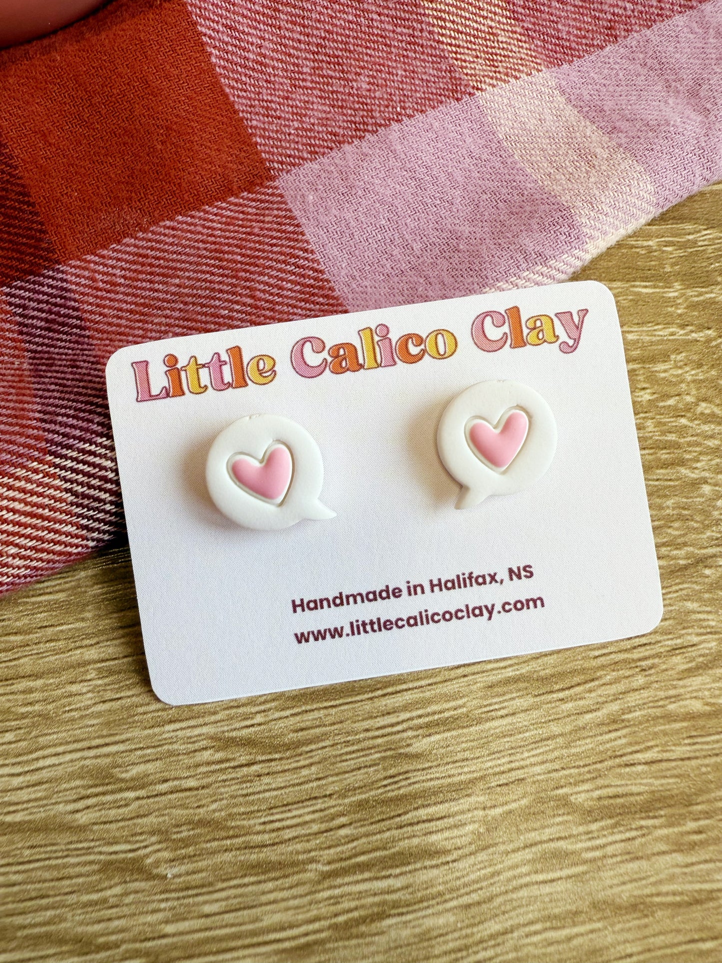 Heart Speech Bubble Studs