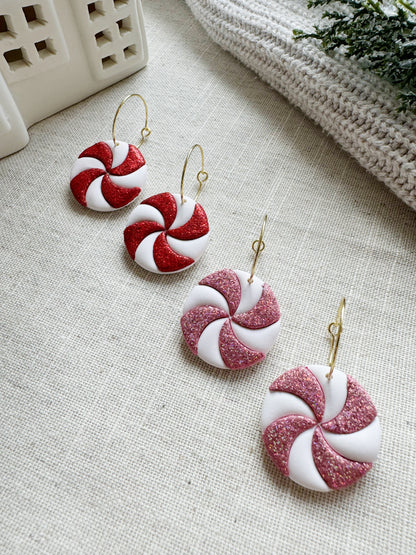 Glitter Peppermint Hoops