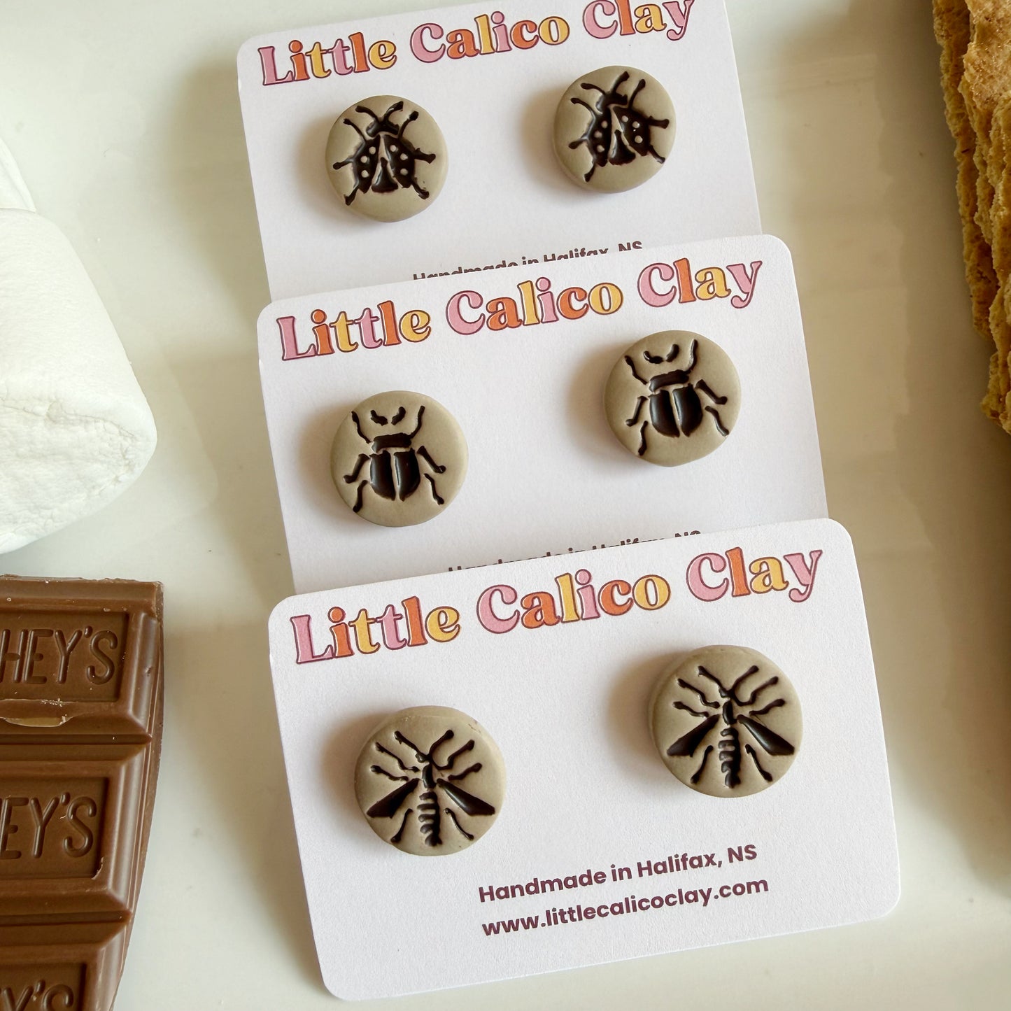 Stamped Bug Studs