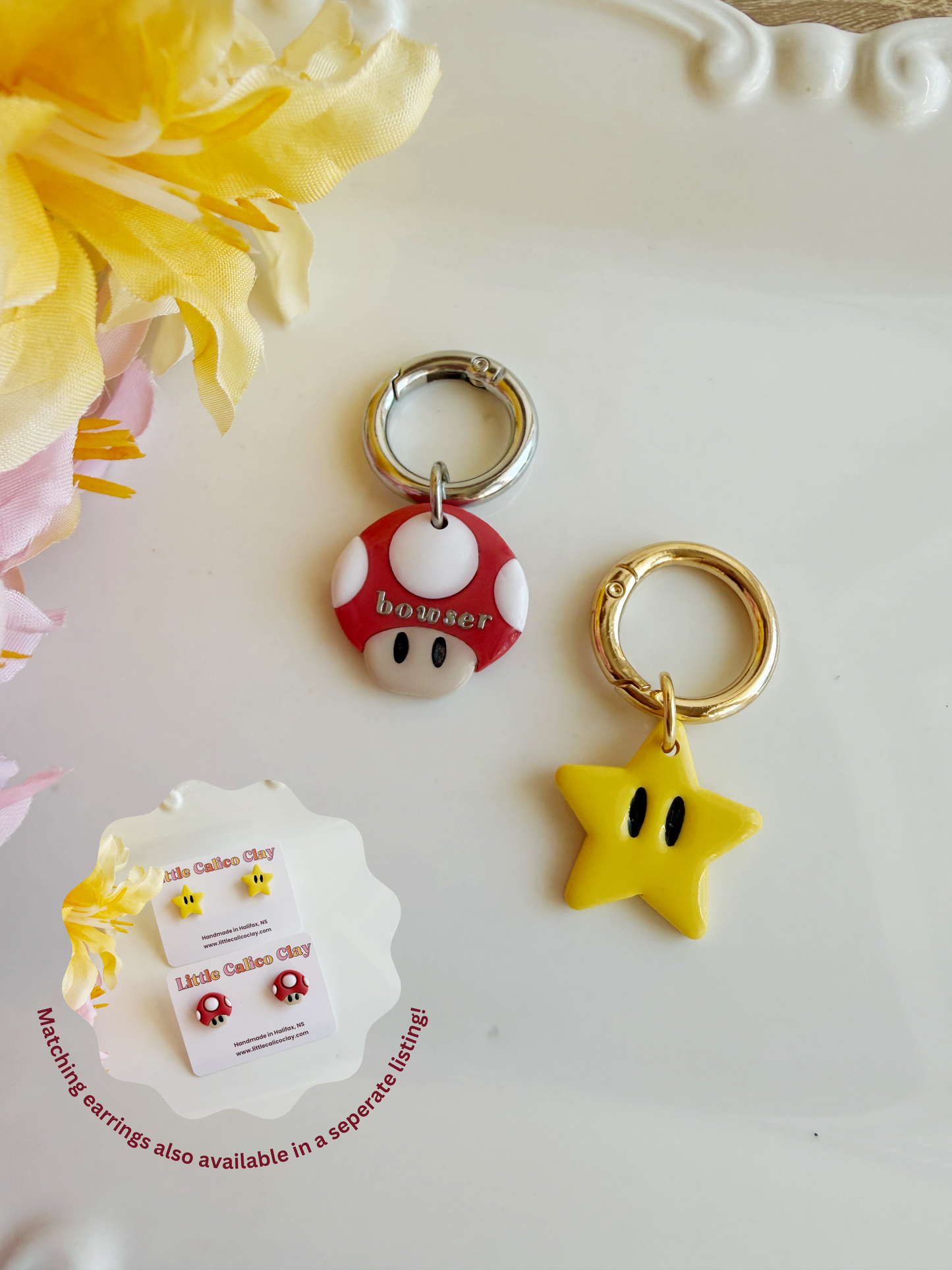 Mushroom and Star Pet Tag