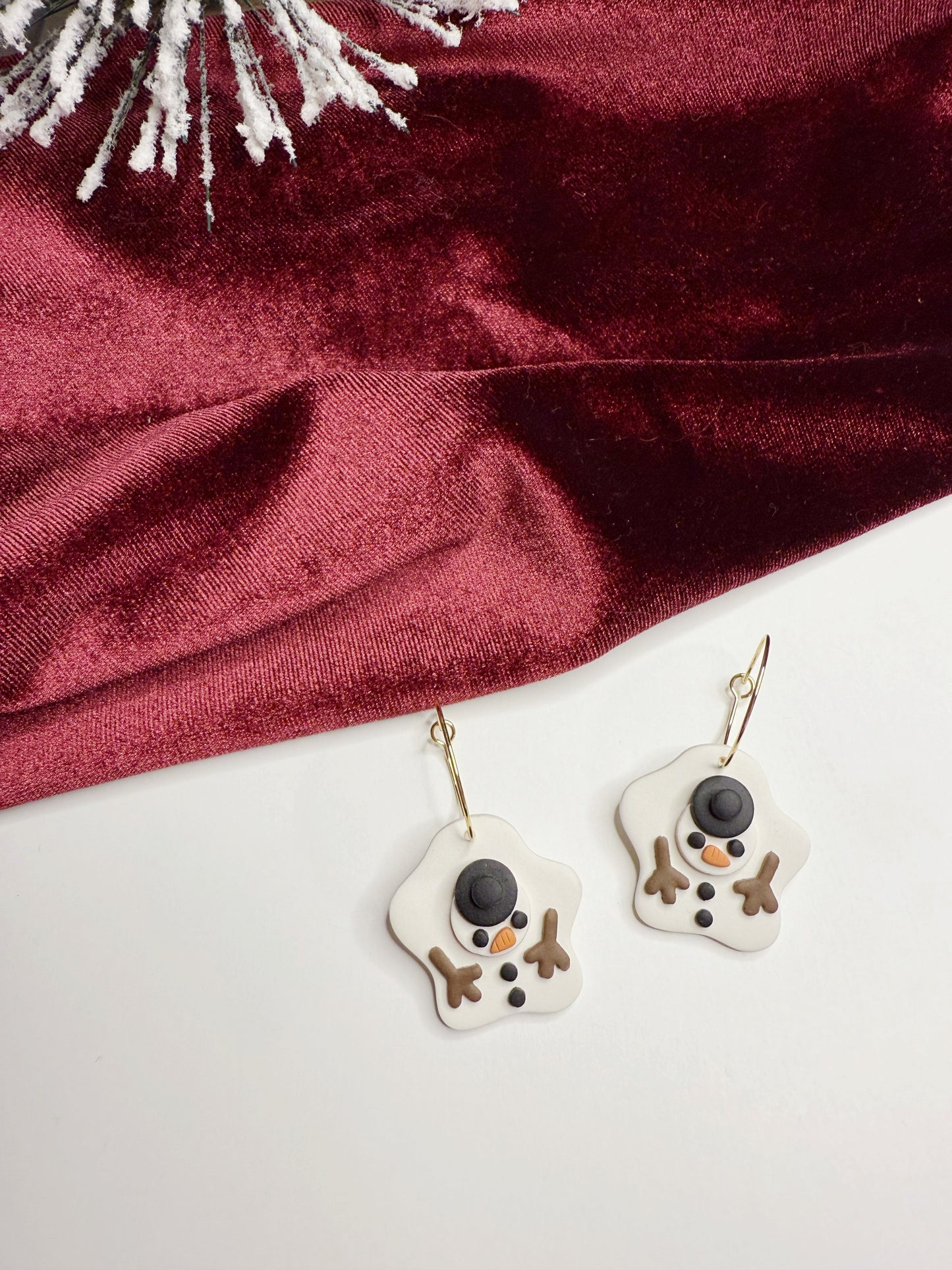 Melted Snowman Hoops