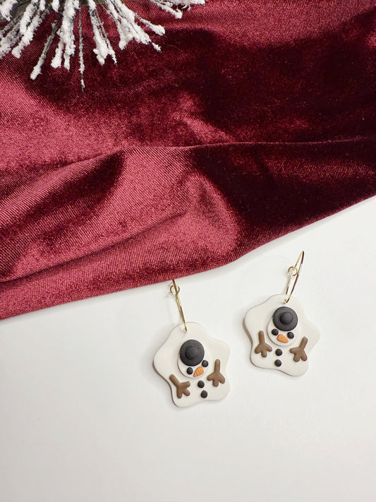 Melted Snowman Hoops