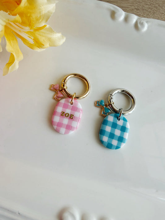 Gingham Bow Pet Tag