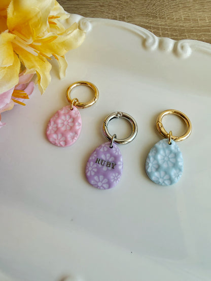 Floral Easter Egg Pet Tag
