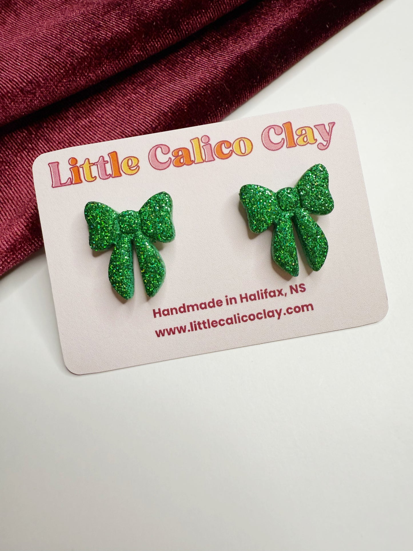 Glitter Bow Studs