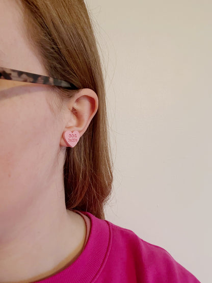 Dog Mom Heart Studs