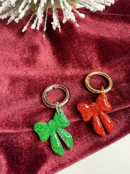 Glitter Bow Pet Tag