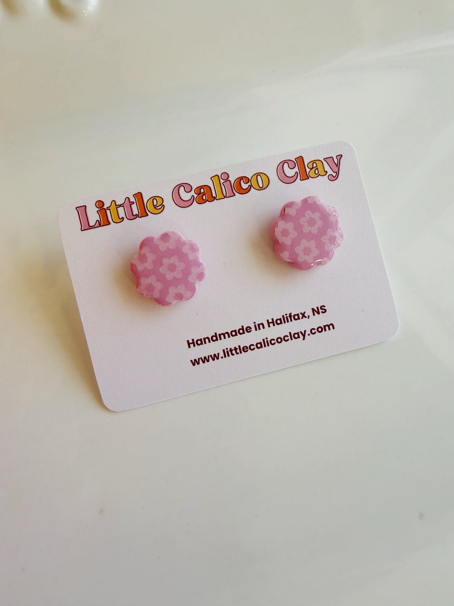 Monochrome Flower Studs