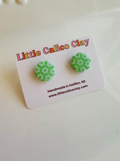 Monochrome Flower Studs