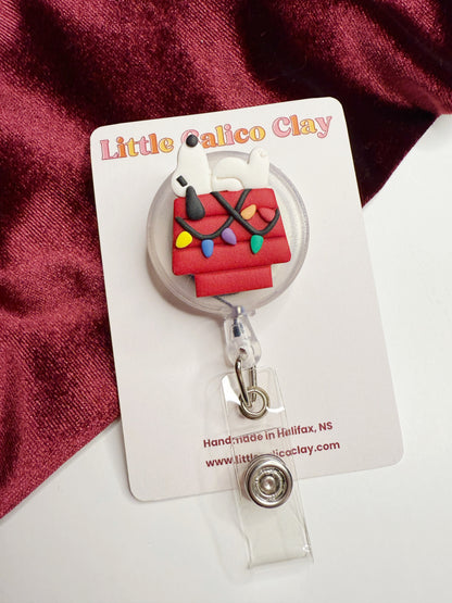 Christmas Beagle Badge Reel