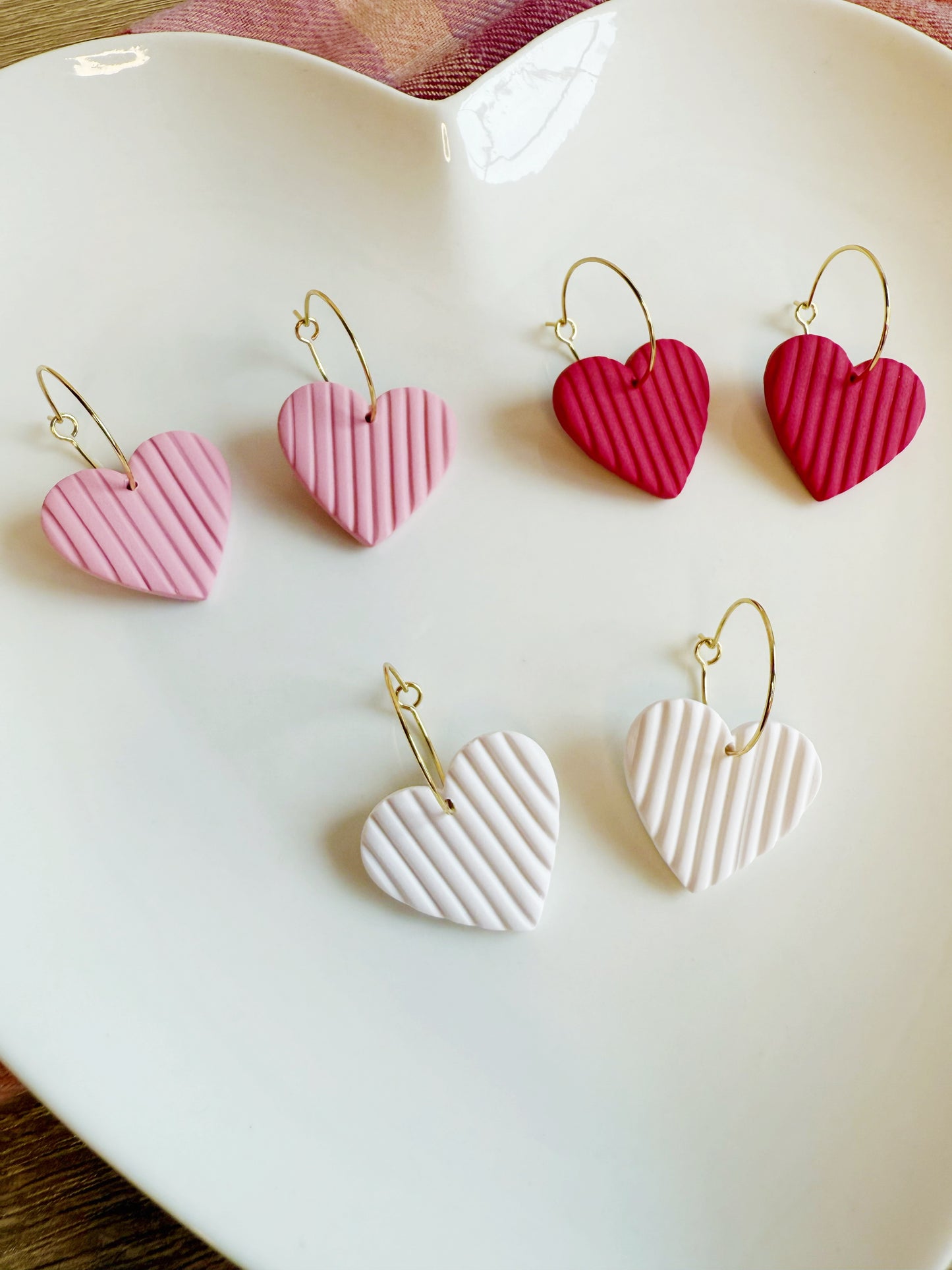 Corded Heart Hoops