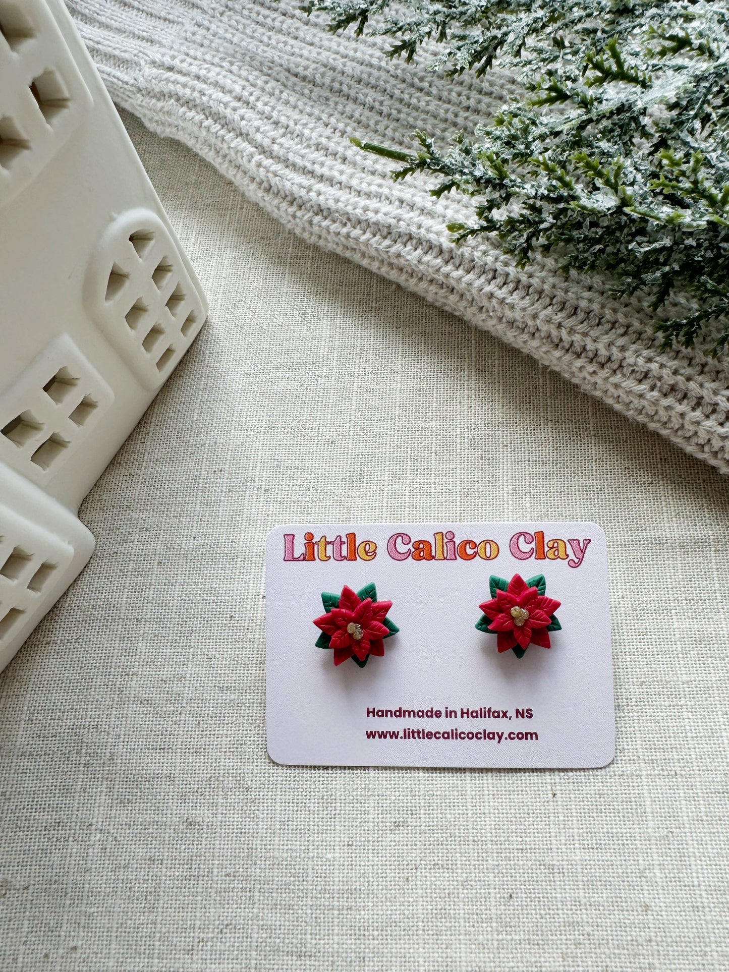 Poinsettia Studs