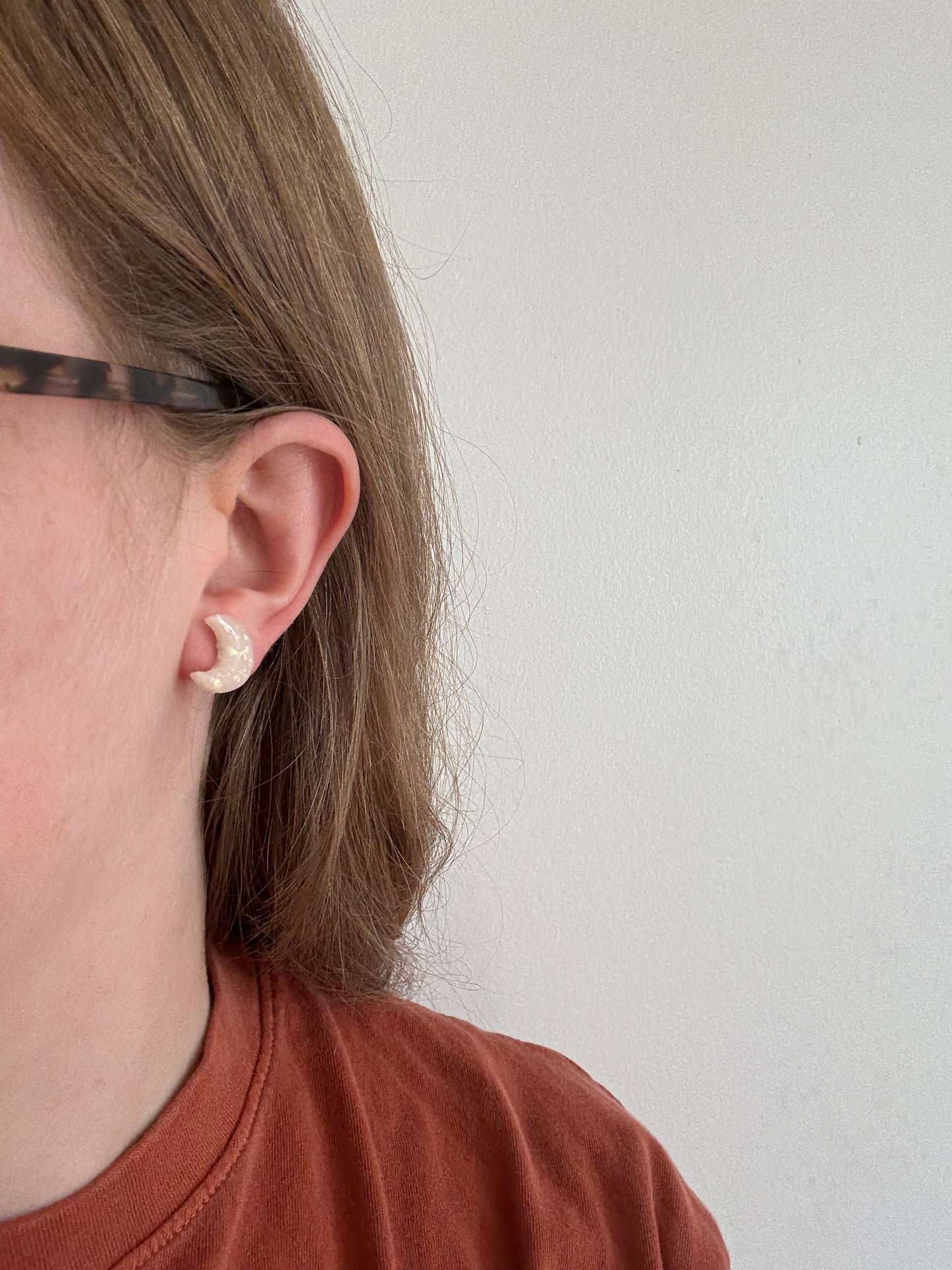 Opal Moon Studs