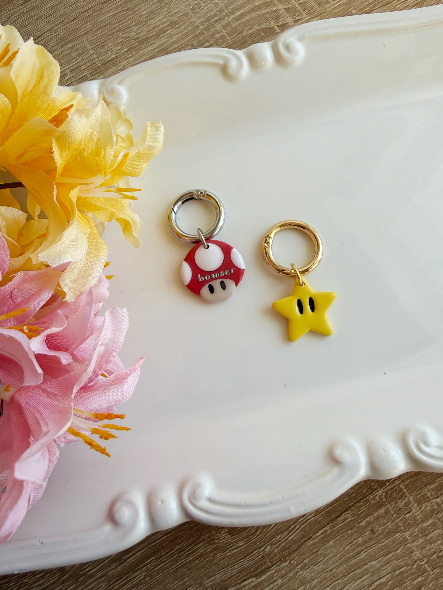 Mushroom and Star Pet Tag