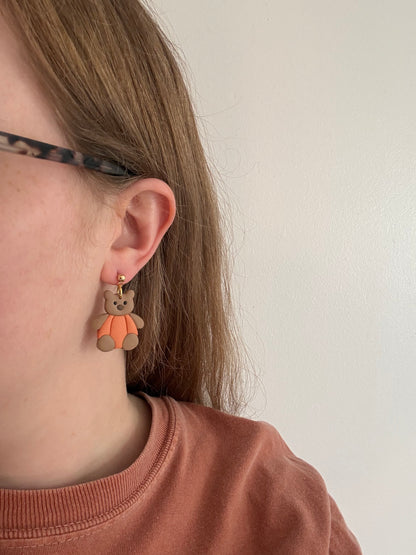 Pumpkin Bear Dangles