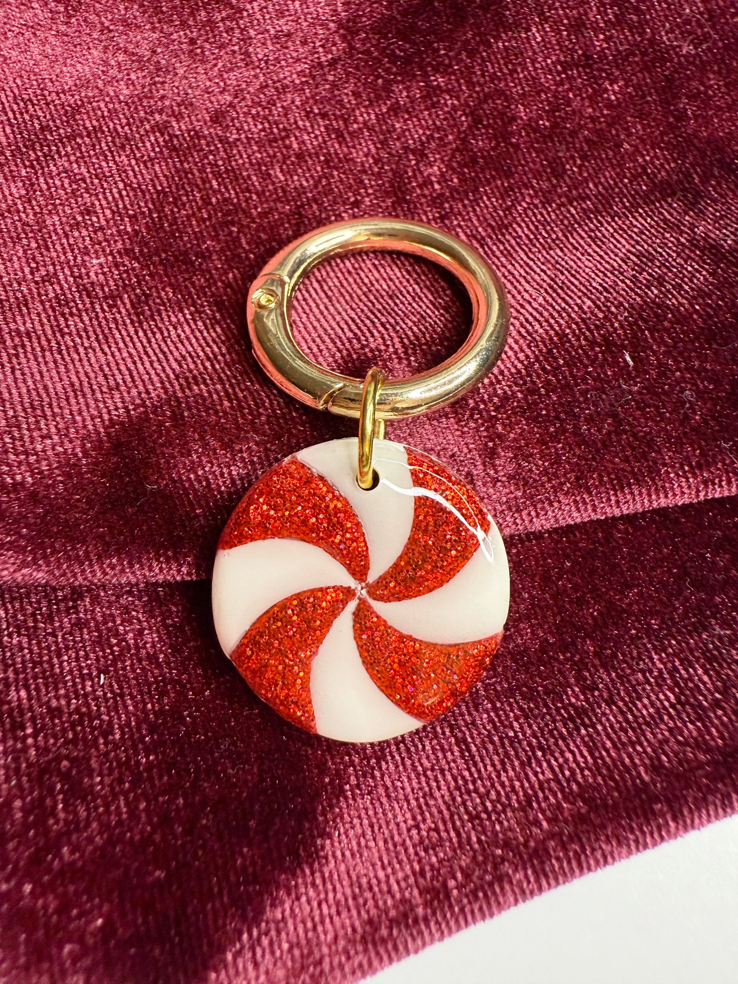 Glitter Peppermint Pet Tag