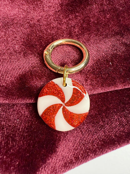 Glitter Peppermint Pet Tag