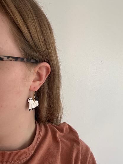 Ghost Kitty Dangles