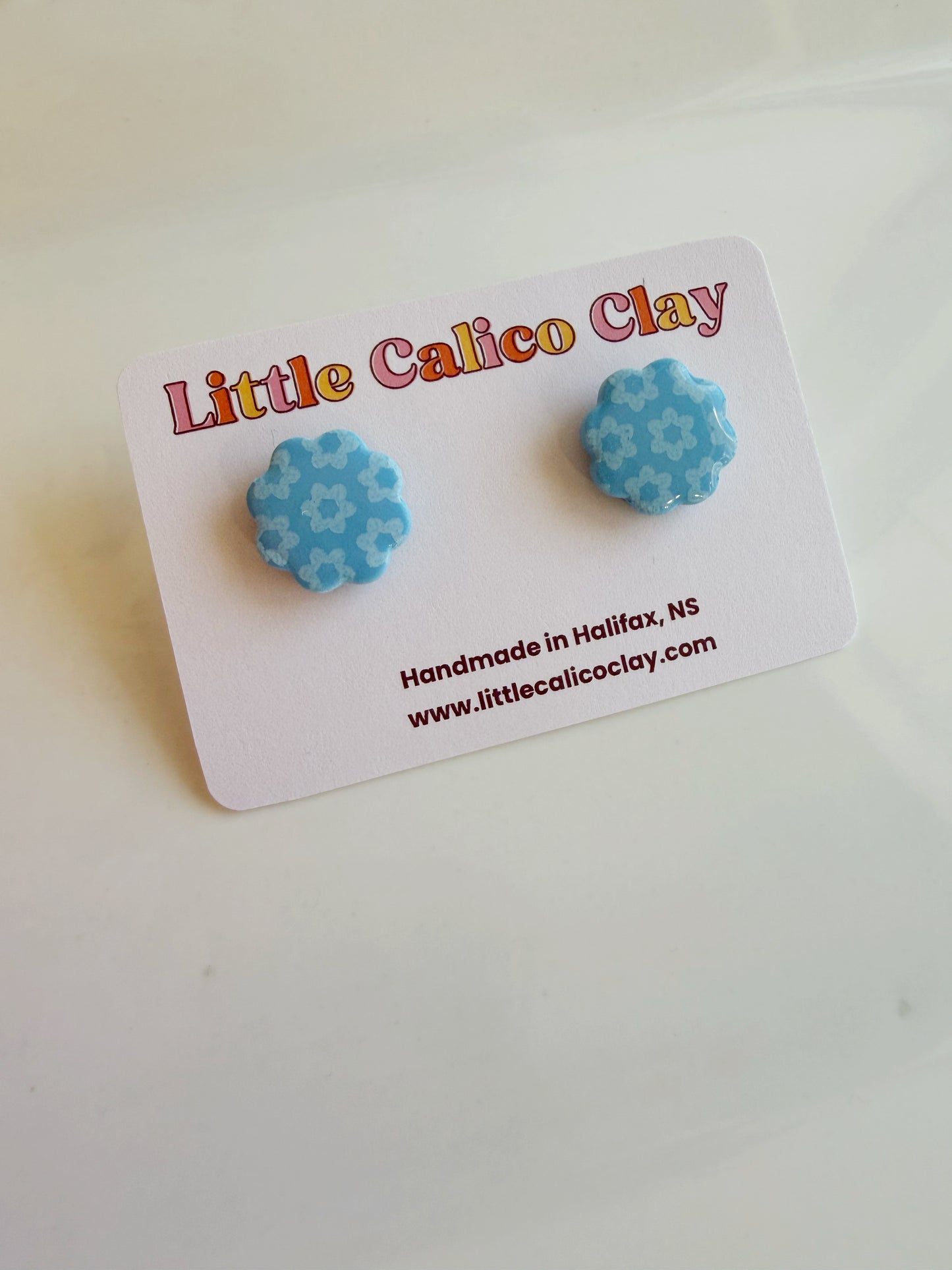 Monochrome Flower Studs