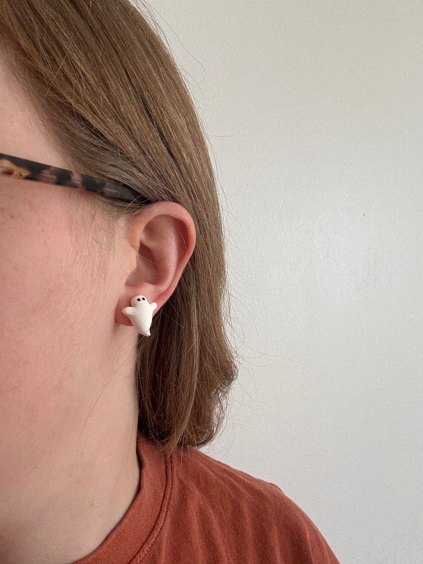 Puffy Ghost Studs