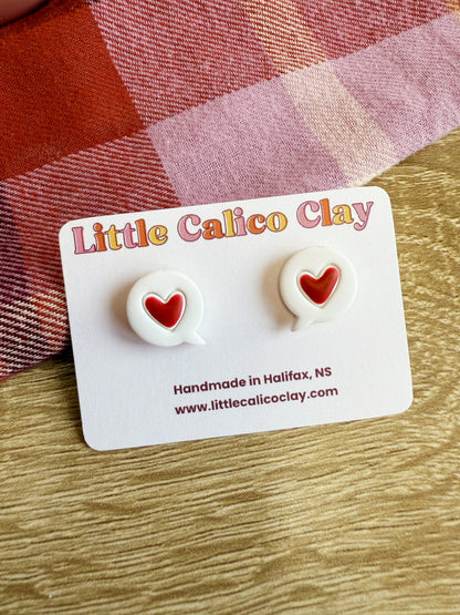 Heart Speech Bubble Studs