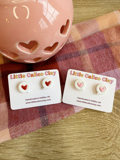 Heart Speech Bubble Studs