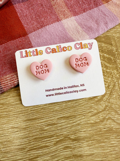 Dog Mom Heart Studs