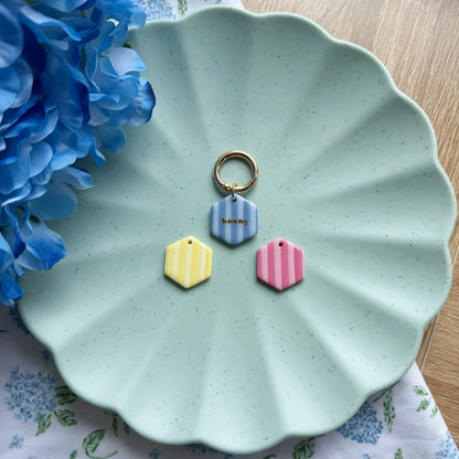 Striped Hexagon Pet Tag